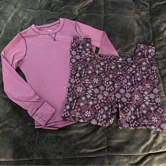 💜2 For $25💜 NWOT ClimateRight By Cuddl Duds Purple Fleece Pajama Set - Picture 1 of 8